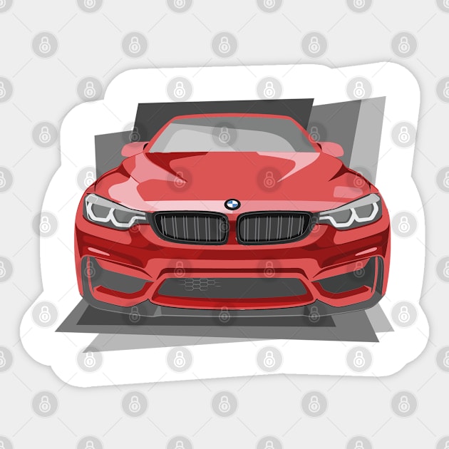 Sports Car Illustration Sticker by DesignWood Atelier